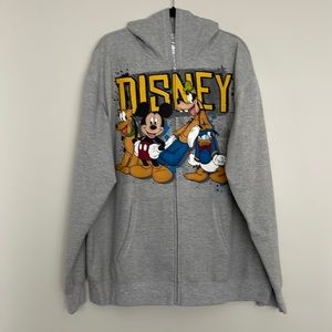 Disney Characters Full Zip Hooded Sweatshirt Adult Sz XL